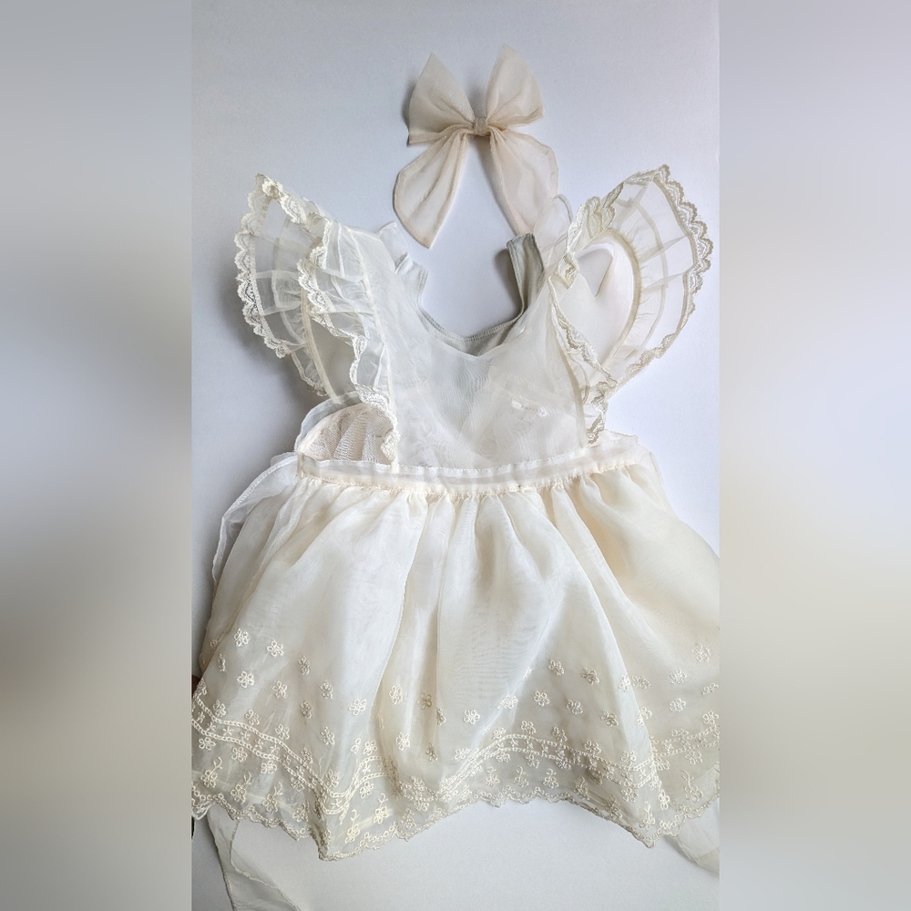 4T Provence Dress Ivory Set (bodysuit included. Hair bow sold separate)